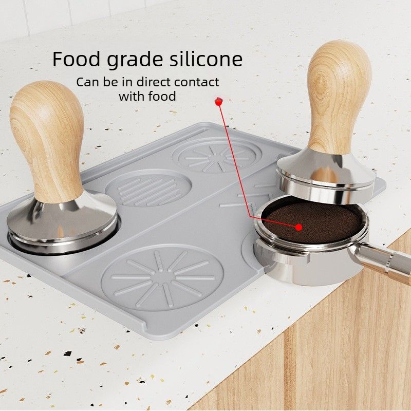 Multi Function Silicone Coffee Tamping Mat Non Slip Espresso Tamper Pad Coffee Machine Accessories-Black β image 2