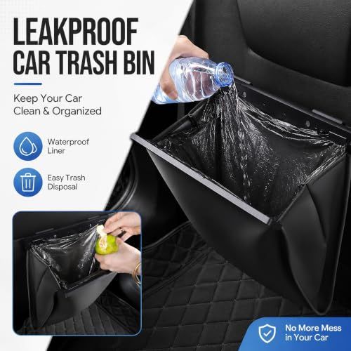 1Pack Car Trash Can Leak-Proof, 4 Pack Black Large Capacity Auto Trash Bin | With Magnetic Opening, Multi-Purpose Open-Top Car Organizer for Backseat, Console — image 3