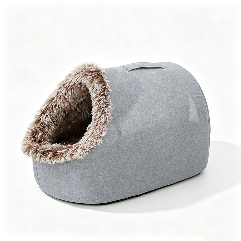 Winter thick and warm, portable plush pet nest,Medium-Dark Gray