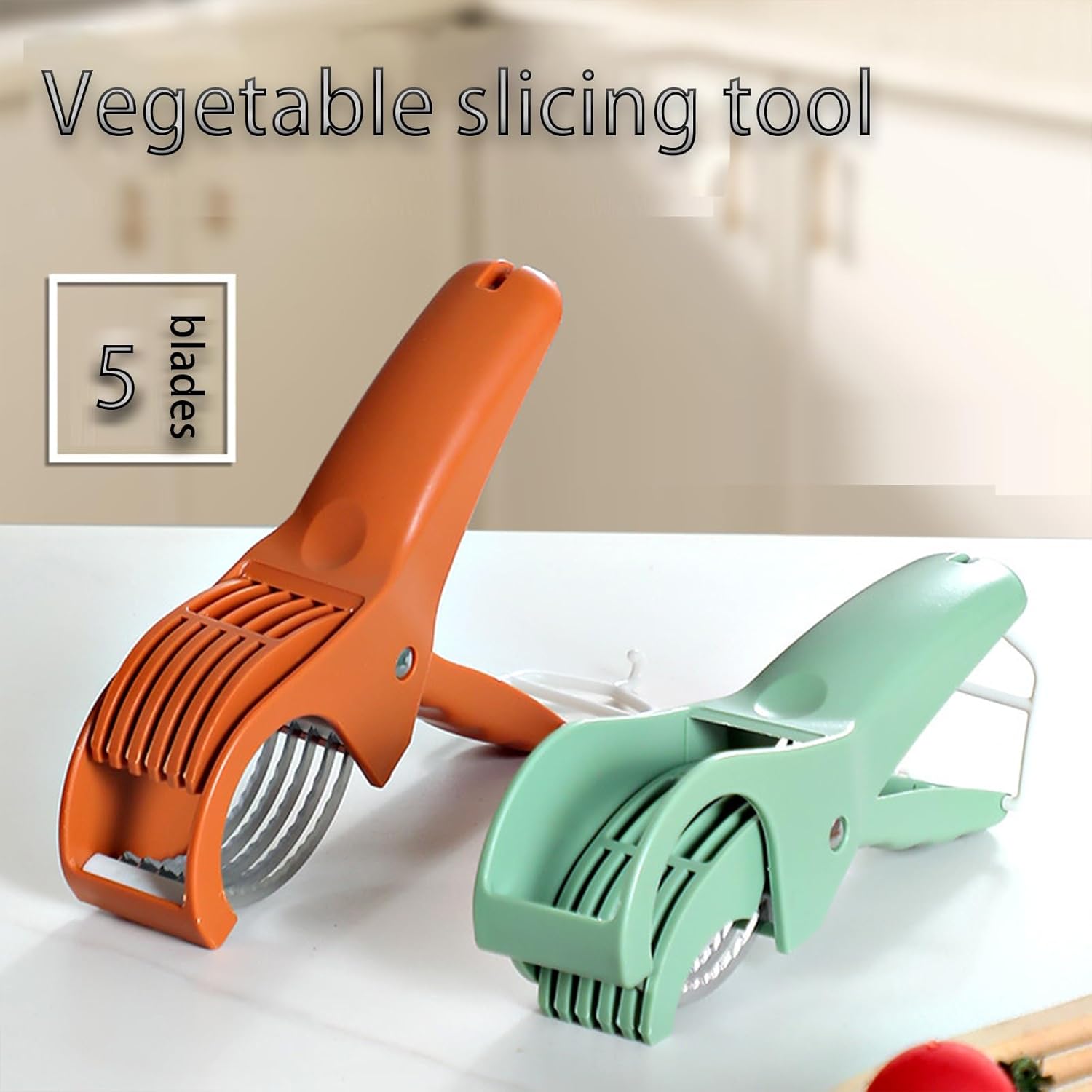 Adjustable Mandoline Slicer with Handle and Safety Guard - Cuts 6 Slices at Once - Vegetable Cutter for Cucumber Carrot Potato - 2 Pack β image 4