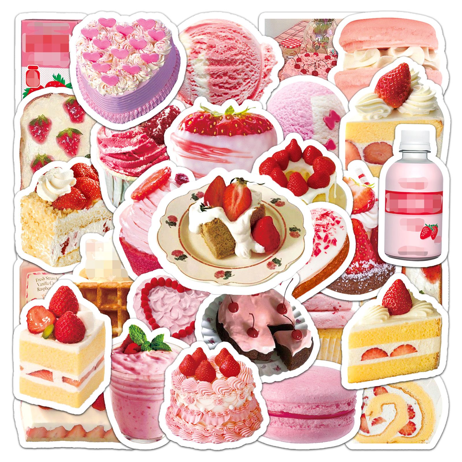 50Pcs Dessert Stickers Waterproof Funny Cute Cake Stickers for Water Bottle Scrapbooking Laptop Skateboard Guitar Luggage Phone — image 2