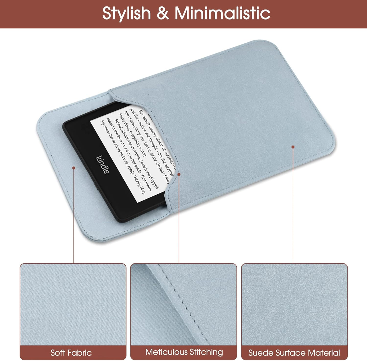 Universal Sleeve Case for 6",6.8", Kindle Paperwhite/Colorsoft/Signature Edition 2024-2012 Sleeve Bag Pouch Cover for 6-6.8'' Kobo/Tolino/Pocketbook 6-inch — image 4