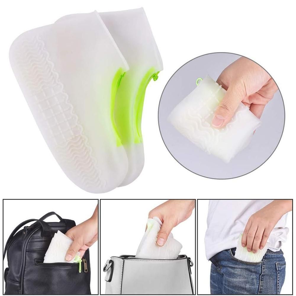 Waterproof Silicone Shoe Covers Reusable Overshoes - Dark Gray - L โ image 5