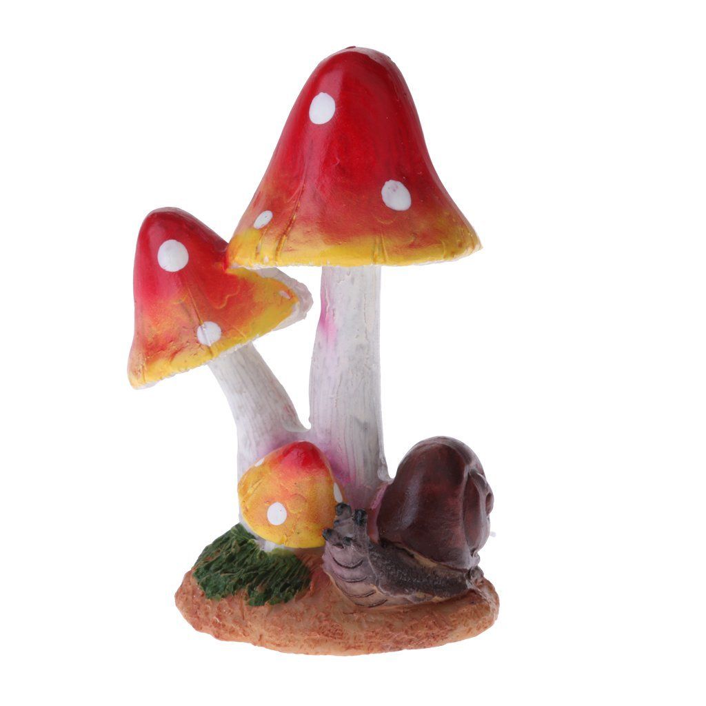 Resin Mushroom with Animal Ornament Fairy Garden Mushroom Garden Pots Decoration Pottery Ornament for DIY Dollhouse Potting — image 3