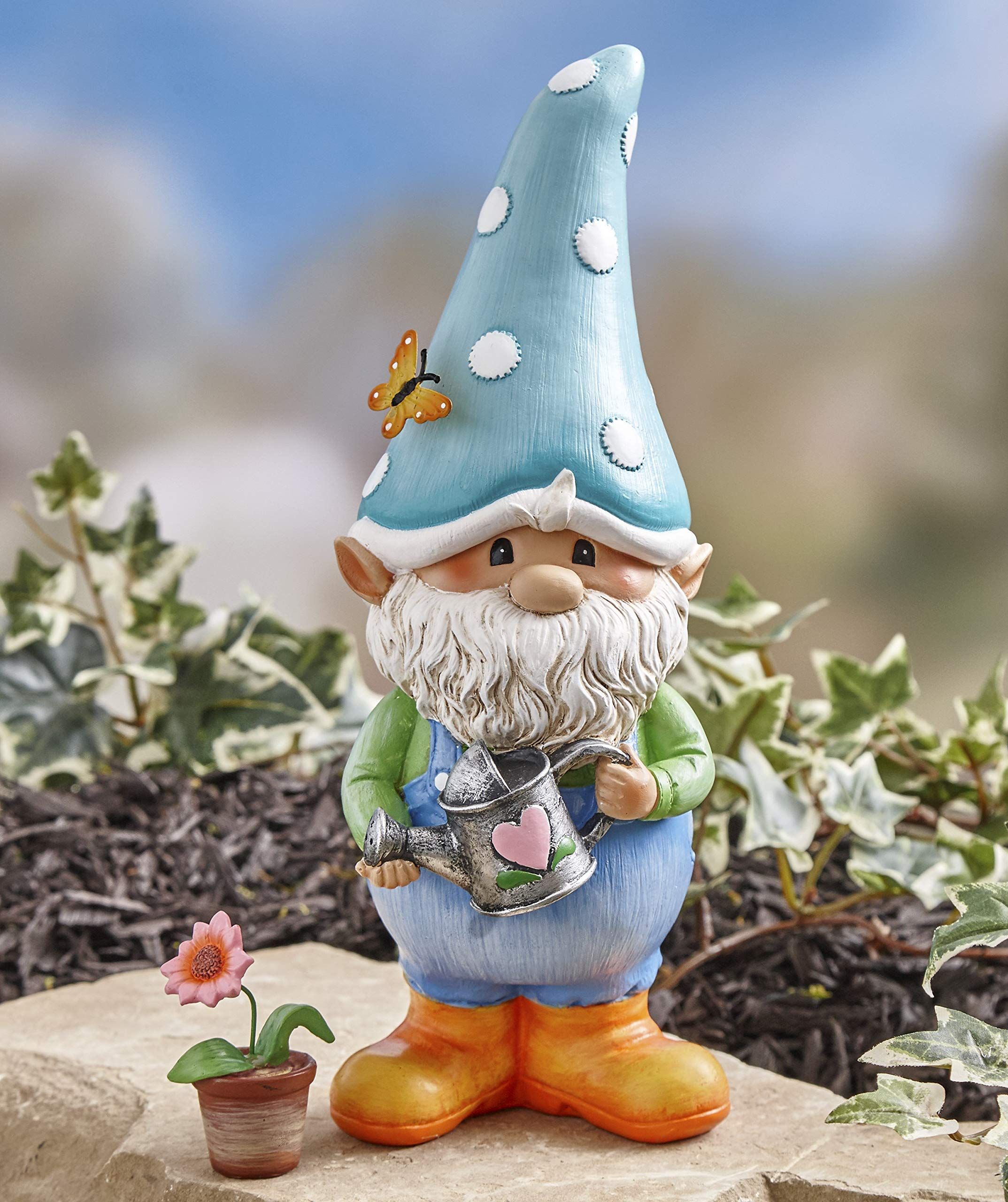 Gnorm the Garden Gnome Decorative Lawn Statue with Flower Pot A yard gnome is a delightful addition to your garden decorations — image 5