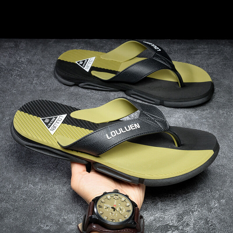 Men's Flip Flops with EVA-PVC Dual Sole,Green for Comfort & Slip-Resistance(41) โ image 3