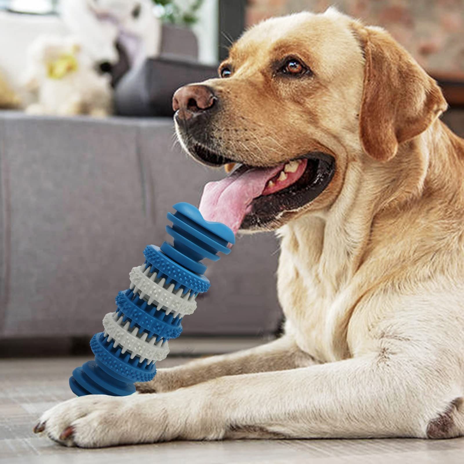 2 pcs Chew Toy for Medium & Large Dogs Natural Rubber Bone Non-Toxic Bite Resistant for Medium and Large Dog Labrador — image 2