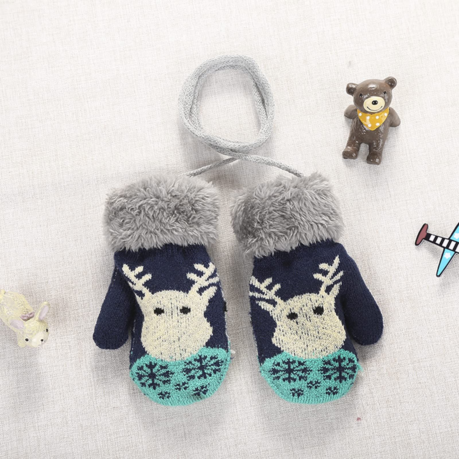 Baby Mittens Warm Mitts Infant Full Finger Gloves Magic Snow Mittens on String Lightweight,soft and comfortable โ image 4