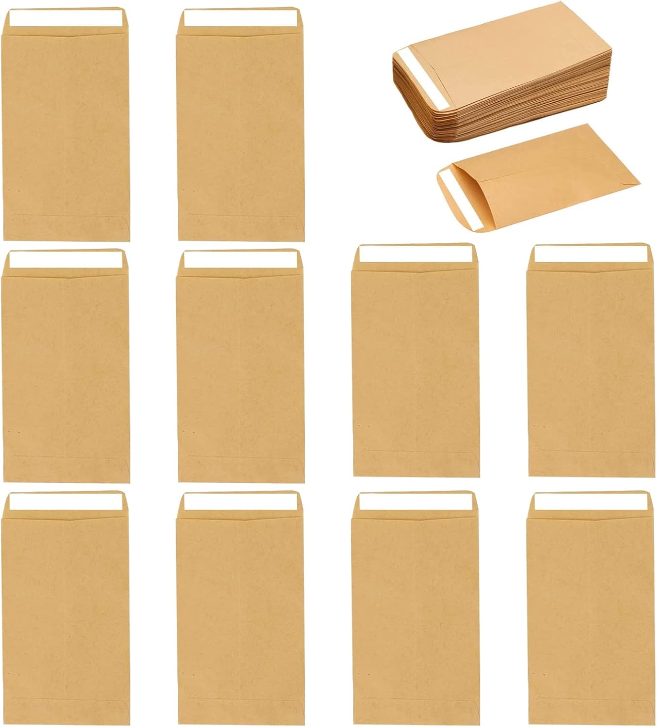 50 small brown seed envelopes - 6x10cm mini brown seed envelopes - envelopes for coins and small parts - small brown kraft paper bags for small items