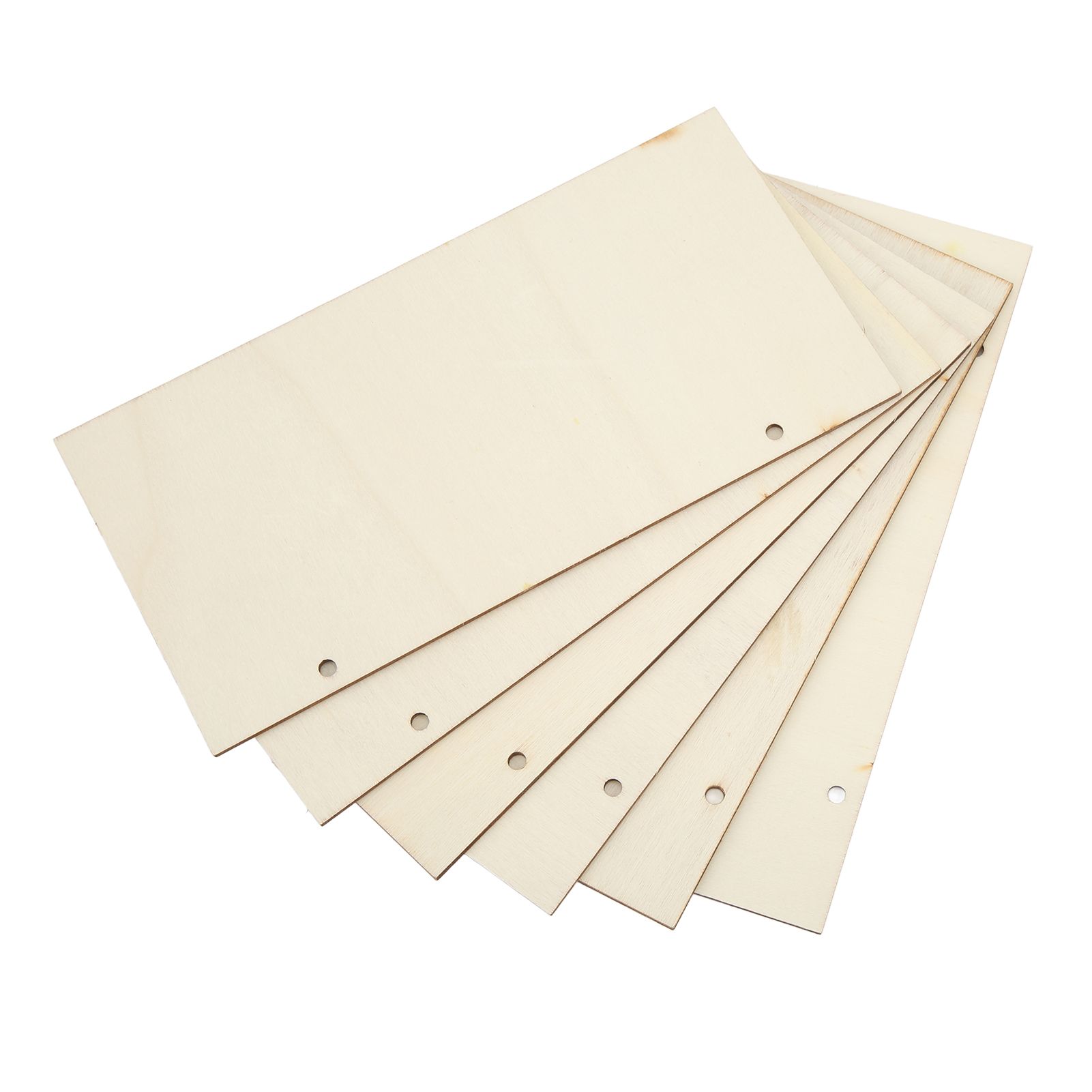 6pcs Blank Wooden Plaque Rectangle Decorative DIY Unfinished Wood Sign with Holes for Coffee Shop — image 5