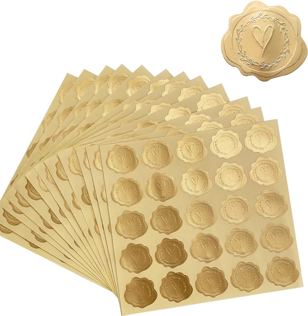 300 pieces - Sealing sticker - Gold Sealing sticker - Gift sealing - Wedding sealing stickers - Envelope sealing sticker - For wedding invitations