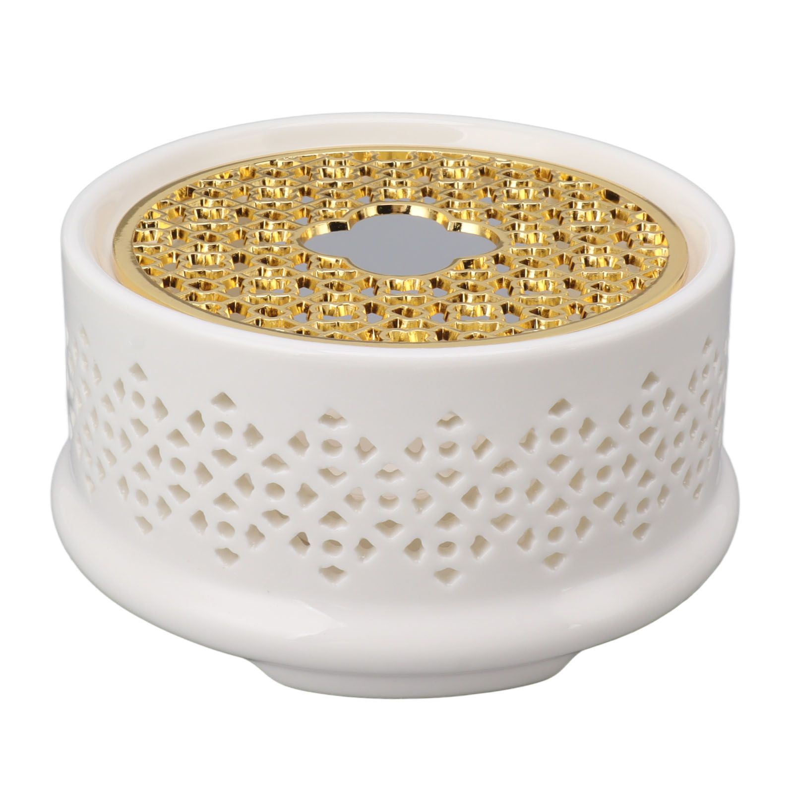 Teapot Warmer Tea Coffee Warmer Base Ceramic Heater with Spoon Lid and Candle Holder White โ image 4