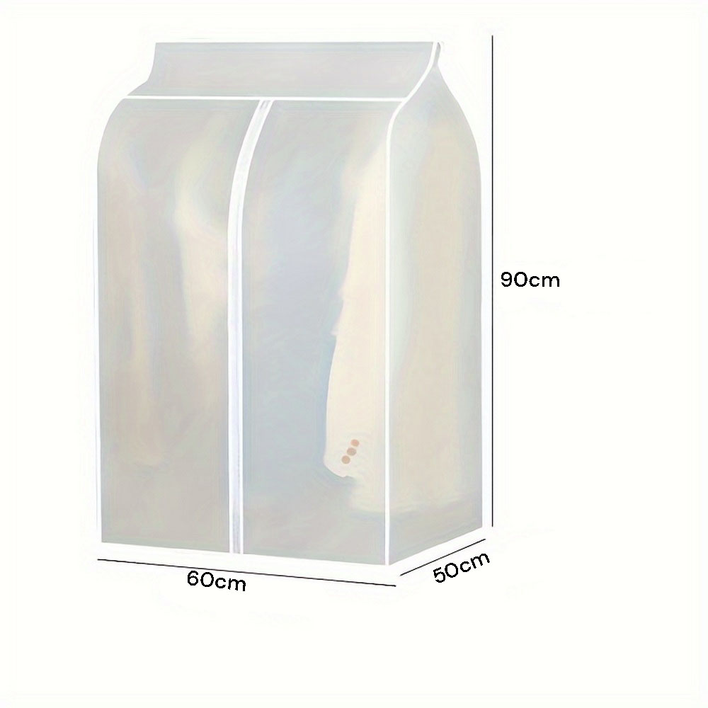 90cm Clothes Dust Cover Wardrobe Cloth Cover Clothes Storage Bag For Garments Suits Dresses Coats — image 3
