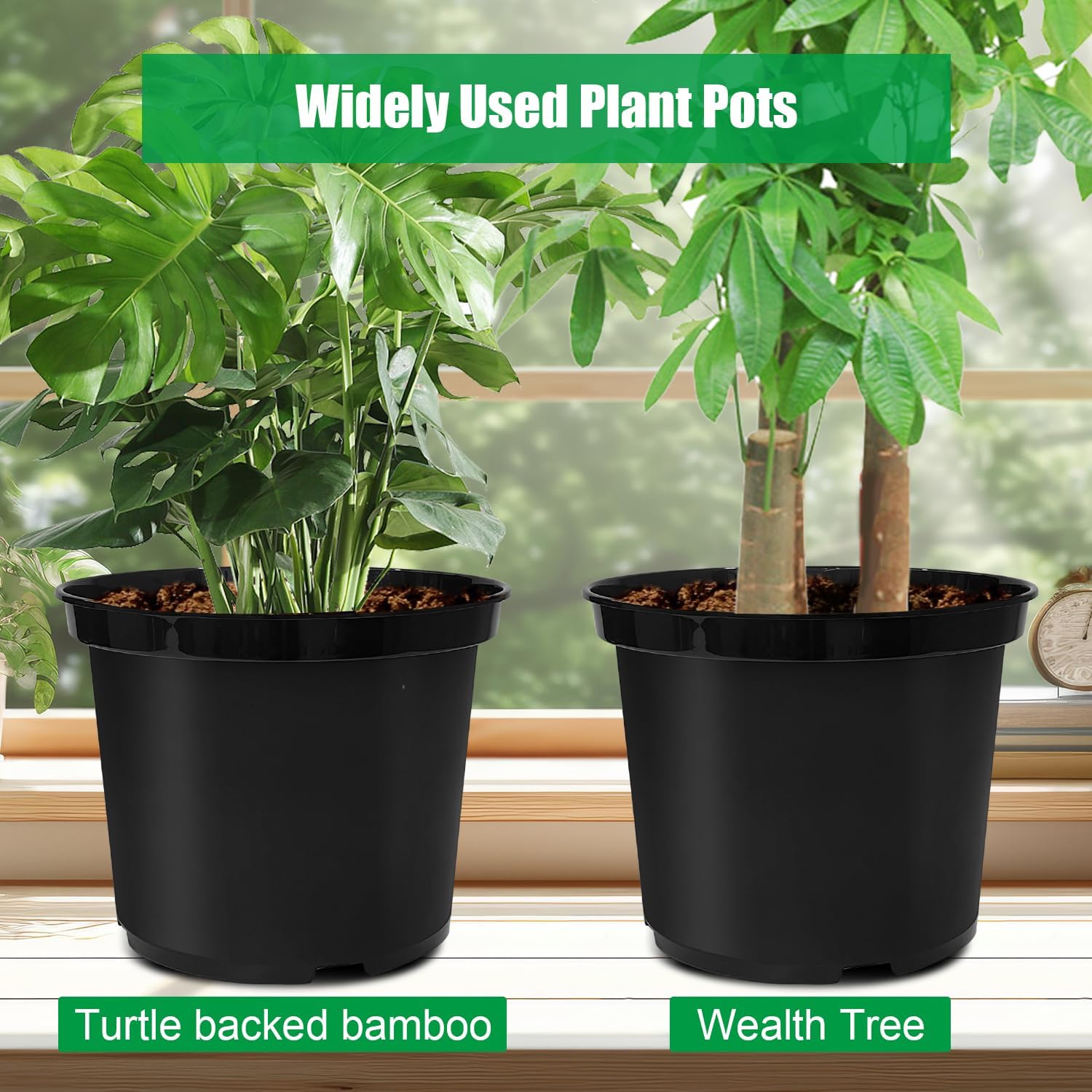 5 Gallon 12 Inch Plastic Nursery Pots, Plant Containers with Drainage Holes, Round Sturdy Garden Planters for Indoor/Outdoor Greenery, Gardening Gifts for — image 6