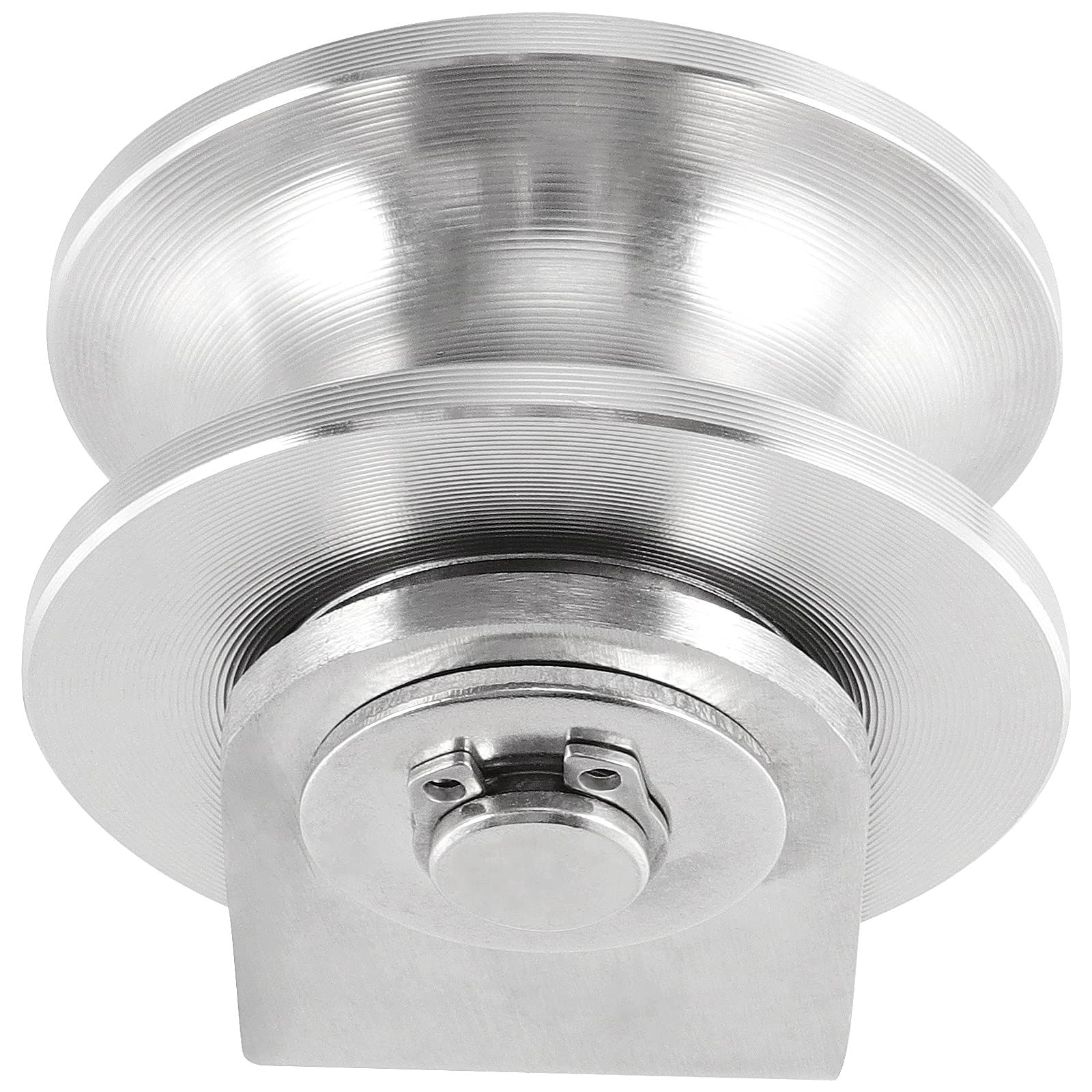 2 Pack 3 Inch Stainless Steel U Groove Wheel, U Groove Caster with Bracket for Sliding Gate, Rolling Gate, Inverted Track — image 3