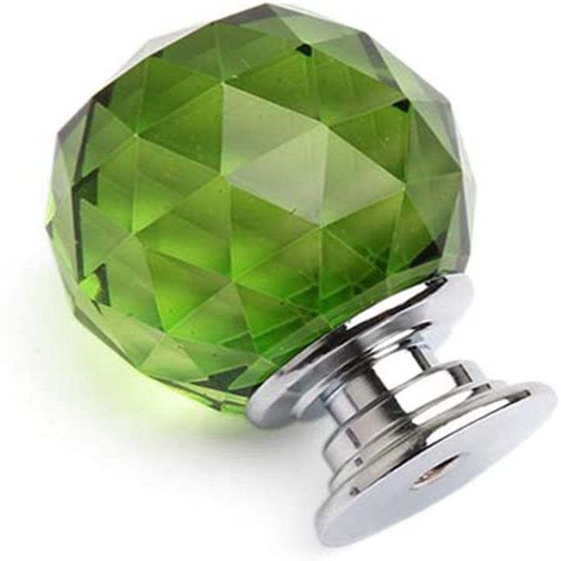 10 Pcs Round Diamond 30mm Sapphire Glass Crystal Cabinet Knobs-Cupboard Door Knobs/Crystal Drawer Pull Handles/Glass Dresser — image 3