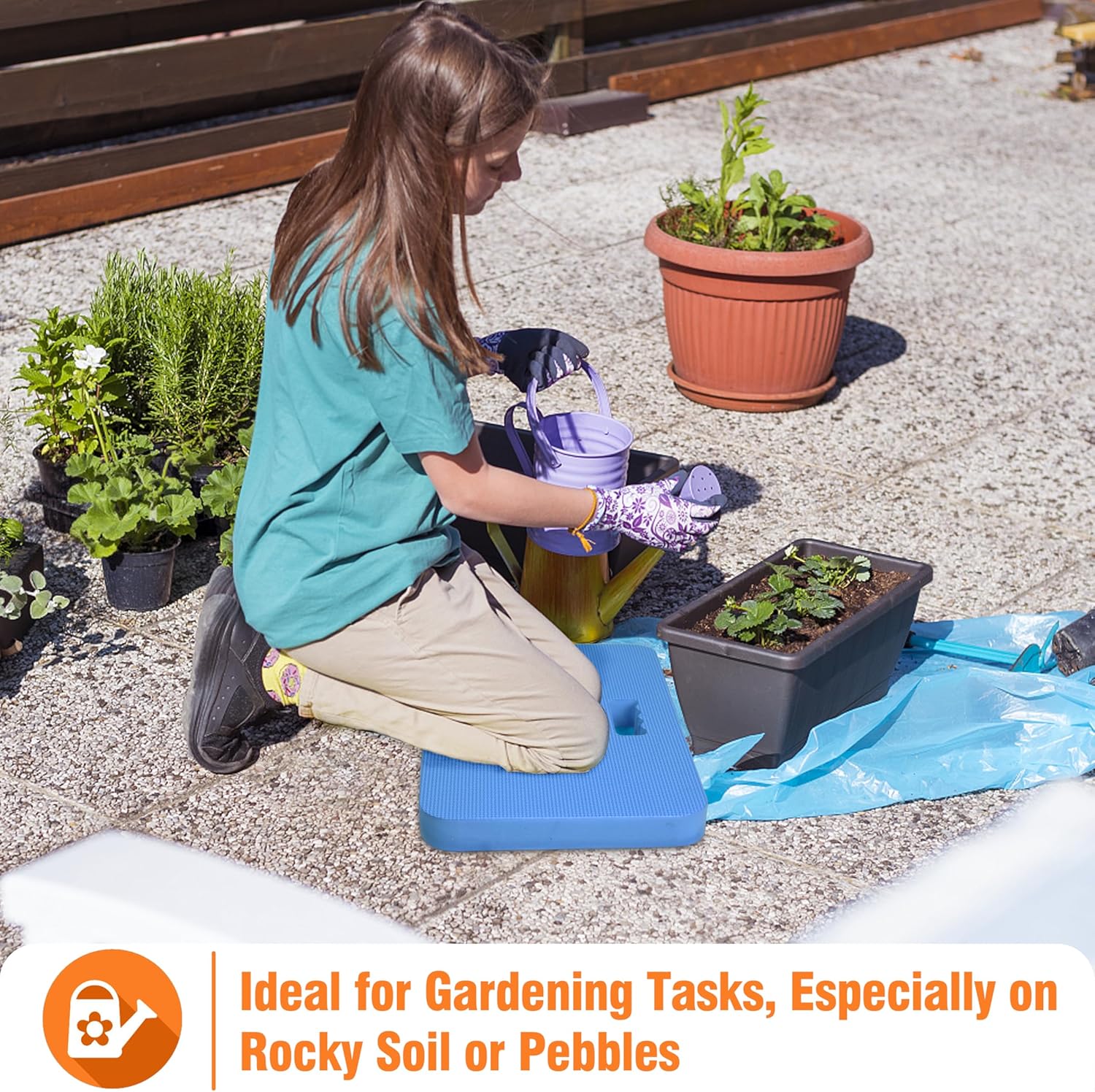 3-Pack Garden Kneeling Pad - For Gardening, Baby Bath, Yoga, Pilates, Exercise, Blue โ image 5