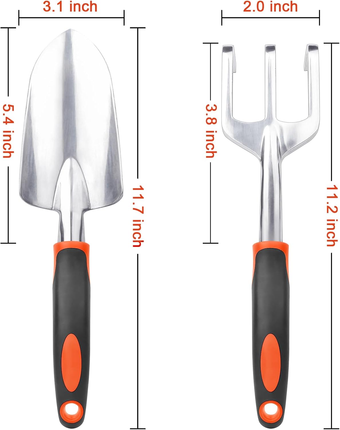 Hand Rake Garden Tool, Heavy Duty Hand Cultivators for Gardening + Garden Tool Set, 2 Pack Heavy Duty Gardening Tools Set โ image 6