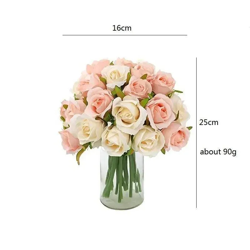 12 Heads Silk Rose Artificial Flowers Fake Bouquet - Purple โ image 4