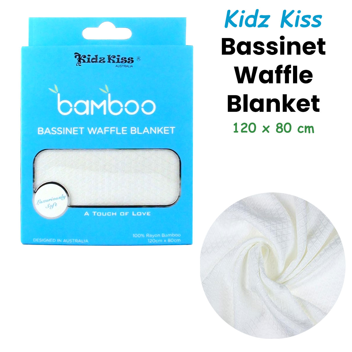 Rayon Bamboo Waffle Blanket Bassinet Size 120x80cm โ image 2