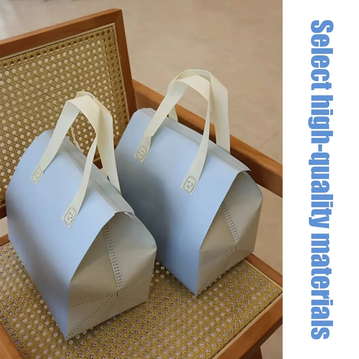 Packaging Bags 50pcs Thermal Insulated Takeaway Carrier Bags for Cups and Boxes - Blue โ image 5