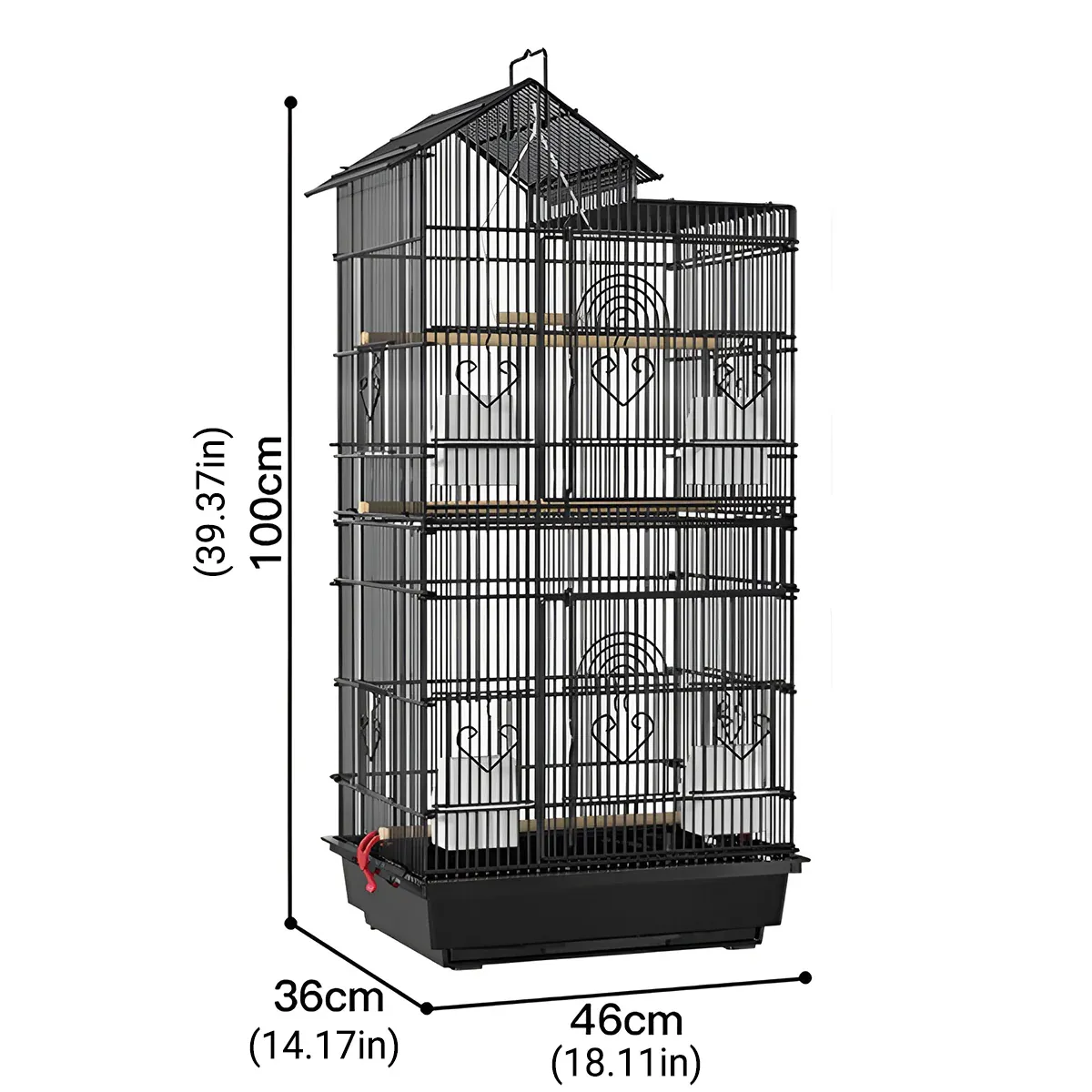 Parrot Cage Large Size Bird Cage Luxury Villa Style Metal Aviary for Pet Indoor — image 3
