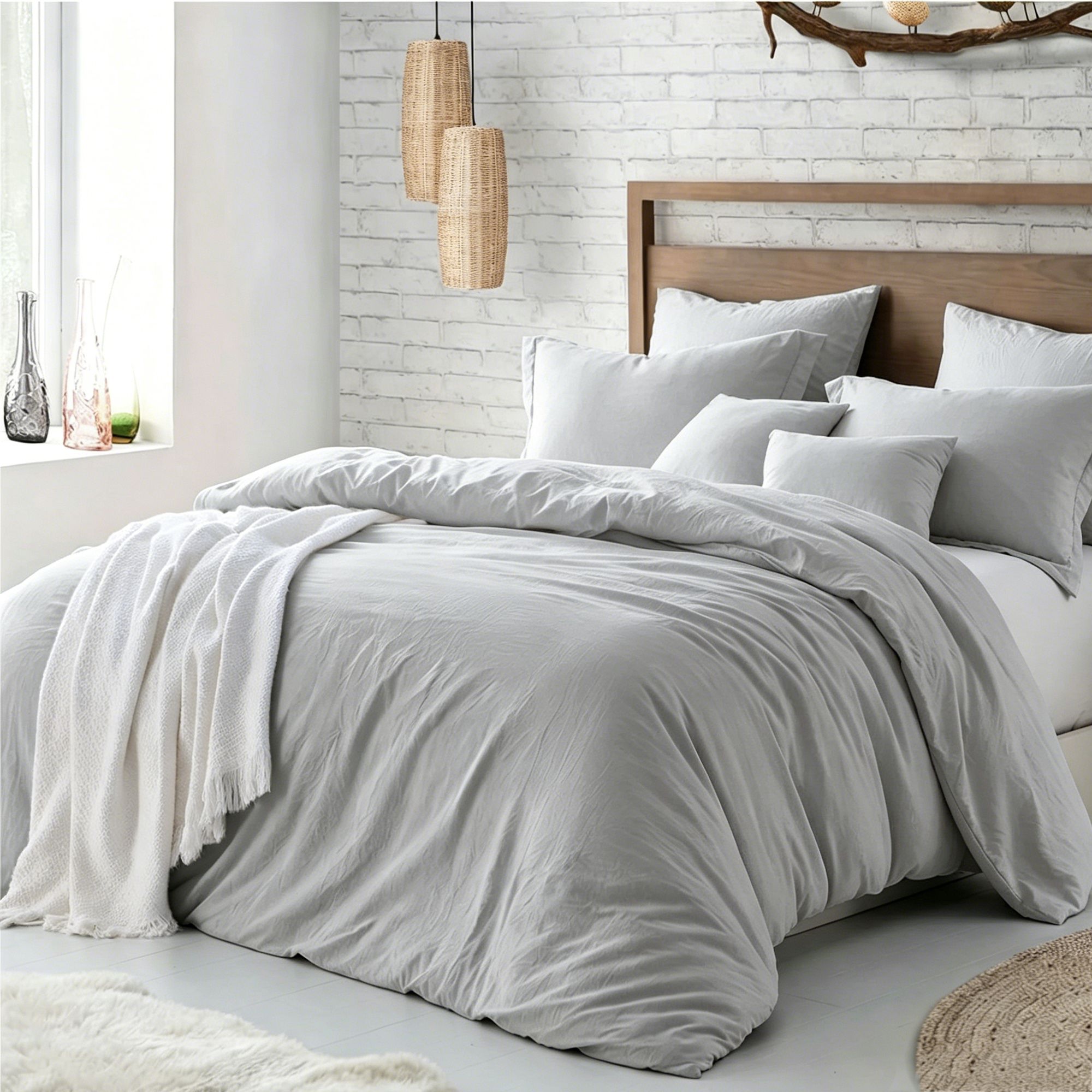 Hotel Soft Microfiber Duvet Cover Set-2000TC Quilt Cover Set & Pillowcases -1 Donna Cover Zipper Closure & 1 x Pillowcases-Breathable Bedding - Wrinkle, Fade