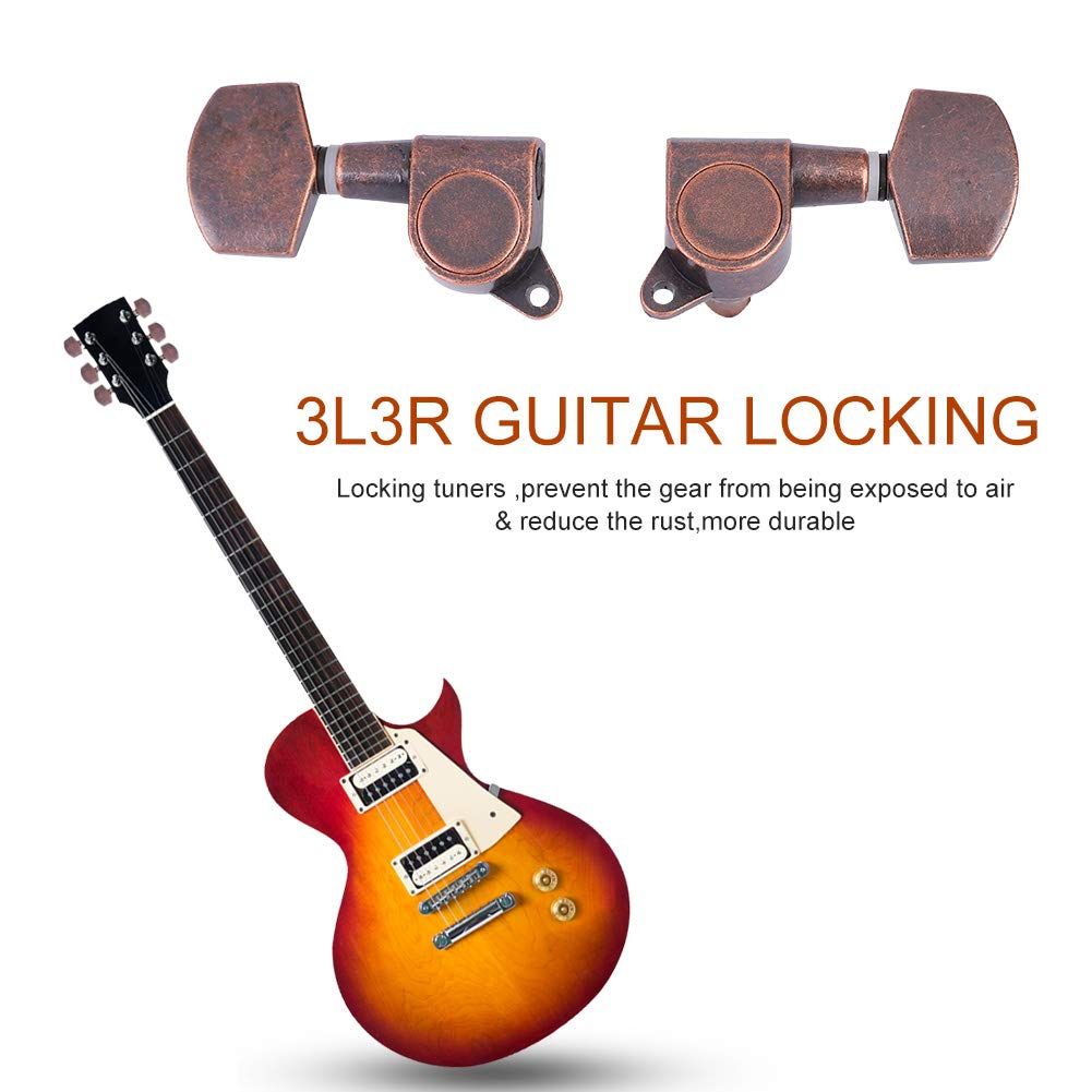 6 pcs/set Red bronze 3L 3R Guitar Tuning Pegs Red Bronze Acoustic Machine Heads Guitars Accessory โ image 2