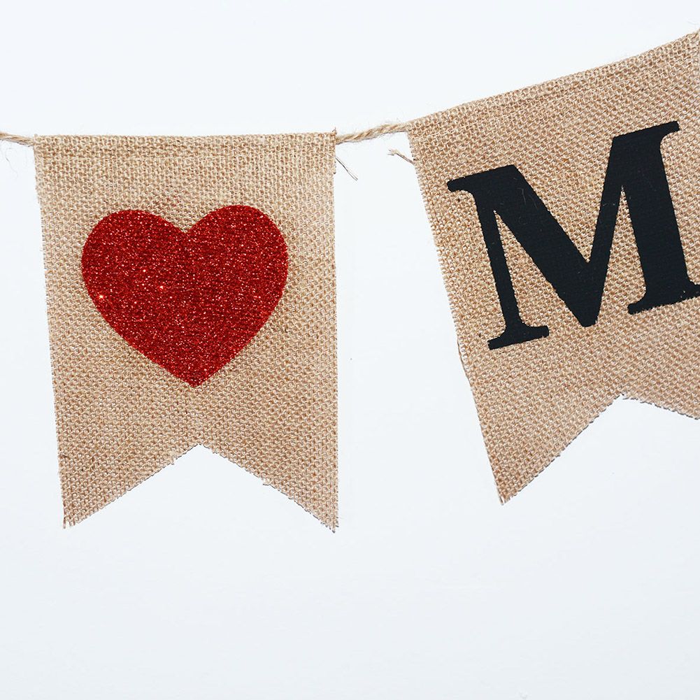 Burlap Banner Hanging Flags for Party Wedding Bridal Proposal Decoration — image 5