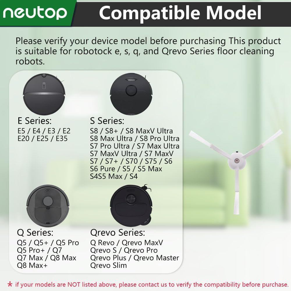 Replacement Side Brush, Compatible with S8, S8+ Pro Ultra, Q Revo, Q5, Q7, Q8 Max, S7 Max Ultra, S7 MaxV, S6, S6 Pure, S5, S4, E4, E20, E25, E35, S50 Robot — image 2
