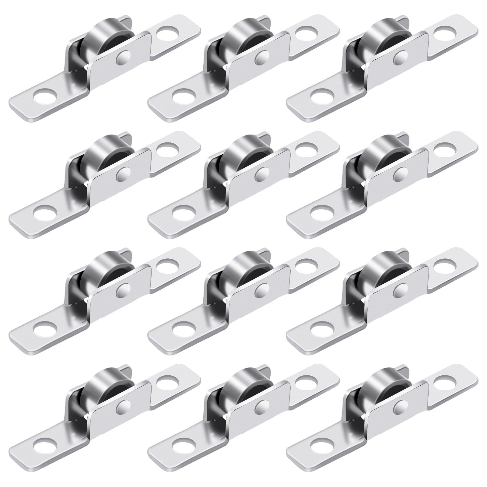 12 Pack 3/8 inch Push-Pull Sliding Window Roller Metal Wheels, Universal Metal Sliding Axles Window Pulley Single Rollers Wheel
