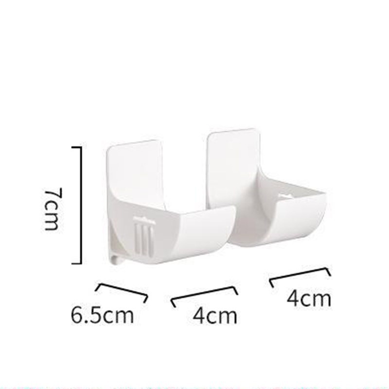 White 10 Pairs Self-Adhesive Wall Mount Storage Holders - Drill-Free Plastic Organiser Racks for Garbage Bags Cling Wrap & Umbrellas - Rental Friendly Kitchen — image 2