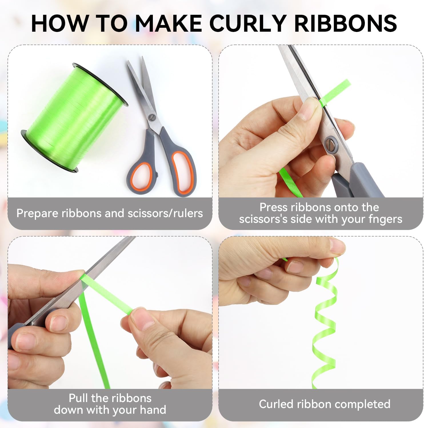 500 Yards Crimped Curling Ribbon 1/5" Balloon Ribbon for Gift Wrapping, Party Decoration, Balloon String (Green) — image 5