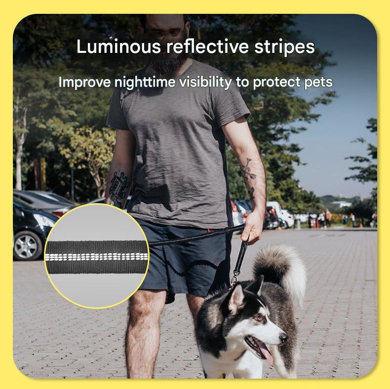 Purple Shock Absorbing Dog Leash with Reflective Stitching - 135cm for Small to Large Dogs — image 5
