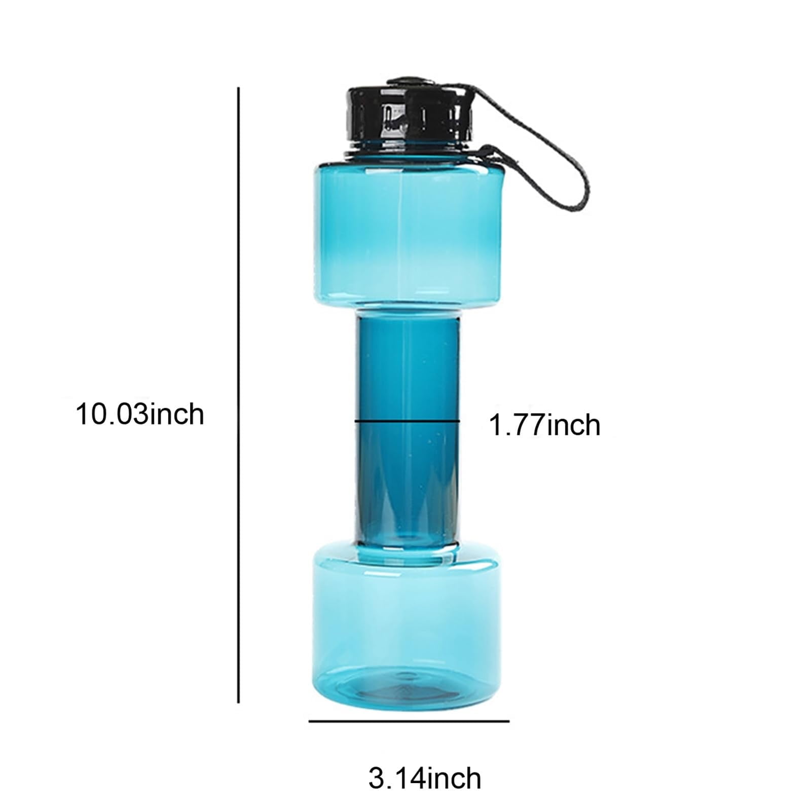 Portable Kettle, Water Bottle Multifunctional Water Bottle Dumbbell Shaped Drinking Bottles Leakproof Bottle Drinking Bottle for Gym School Cycling Outdoor — image 3