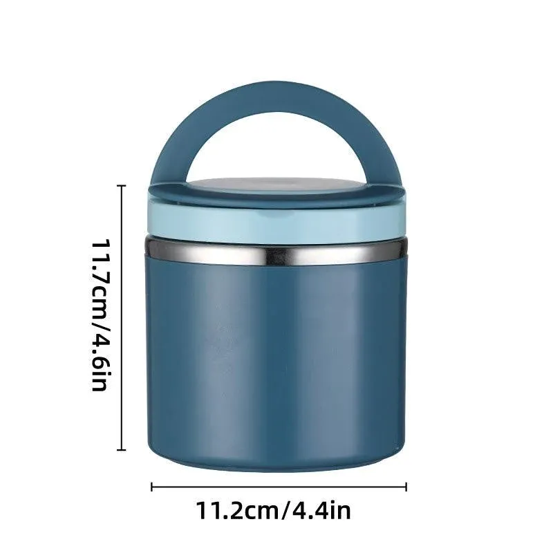 Stainless Steel Insulated Lunch Box Bento Box Thermal Food Container Breakfast - Blue β image 4
