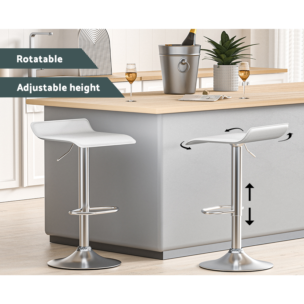 Artiss 4x Bar Stools Faux Leather Chair White โ image 4