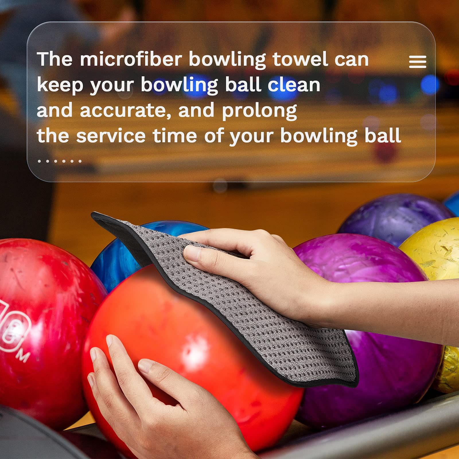 2 Pieces Bowling Accessories Bowling Towel Microfiber Bowling Towels to Wipe Off Ball Bowling Pad Towel with Easy Grip Shammy — image 4