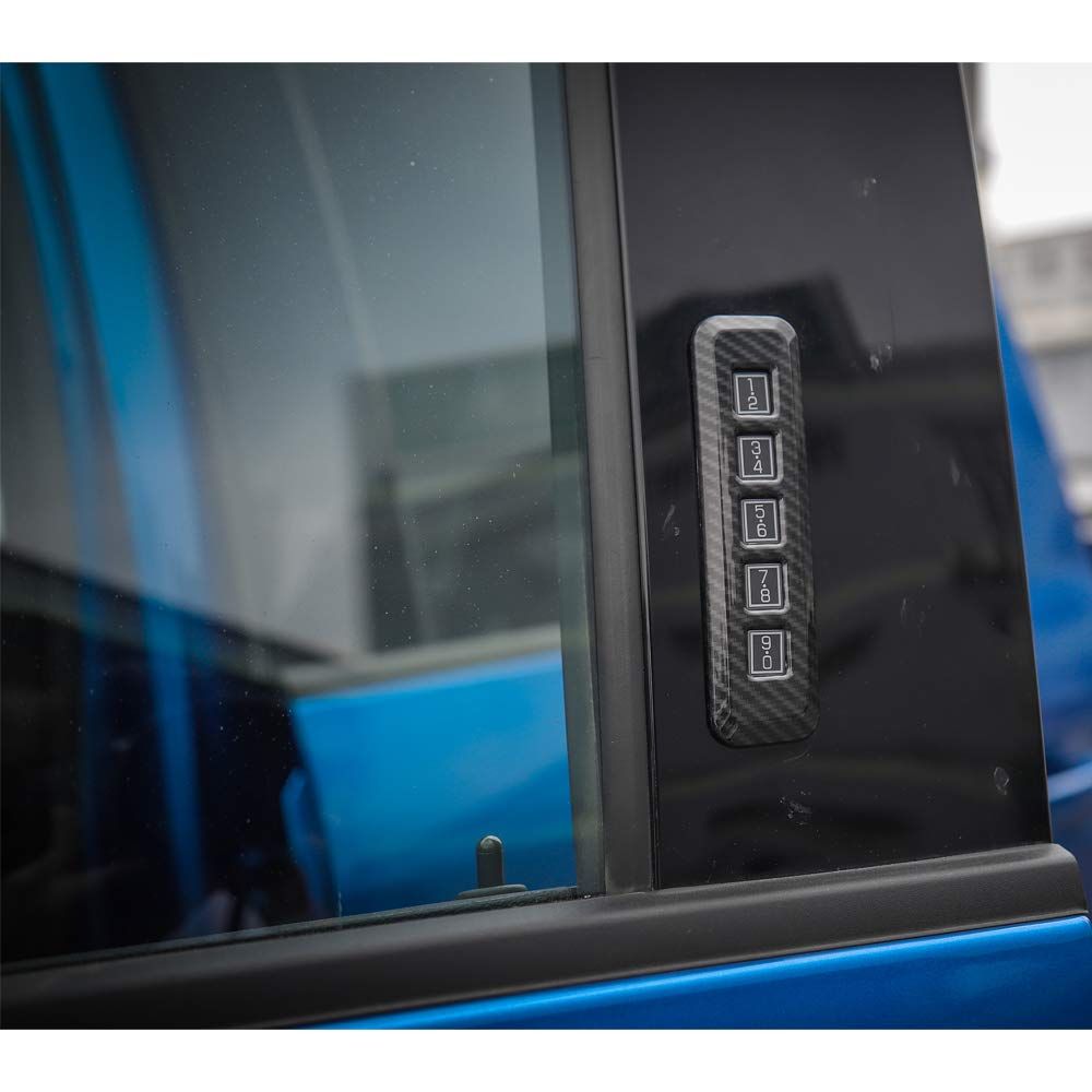 Carbon fiber pillar door lock password decoration door password lock cover frame interior modification patch sequin strip โ image 5