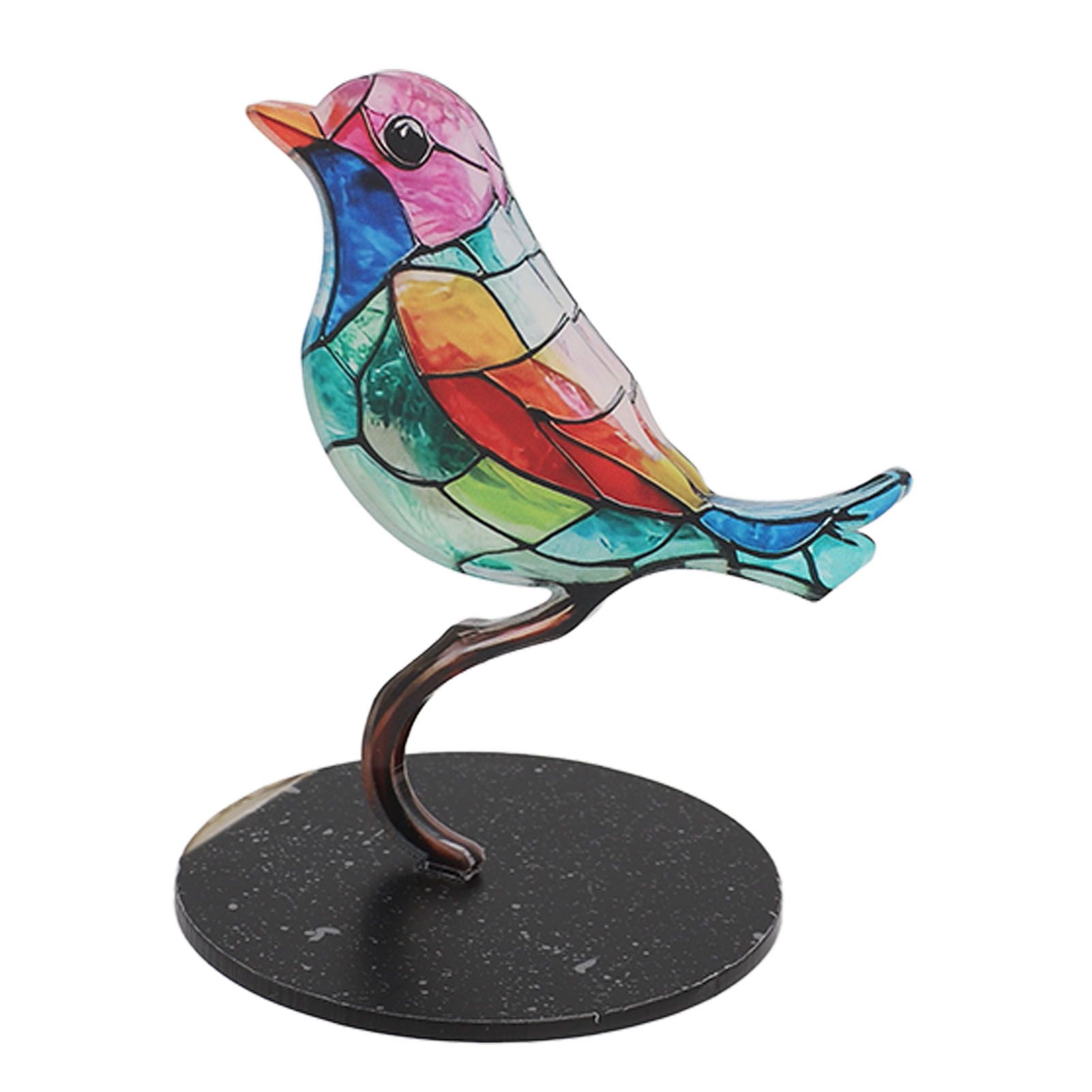 Birds On Branch Ornaments Craft Acrylic Colorful Vivid Flat Animal Statue Decoration for Desktop Office Home 1 Bird โ image 6