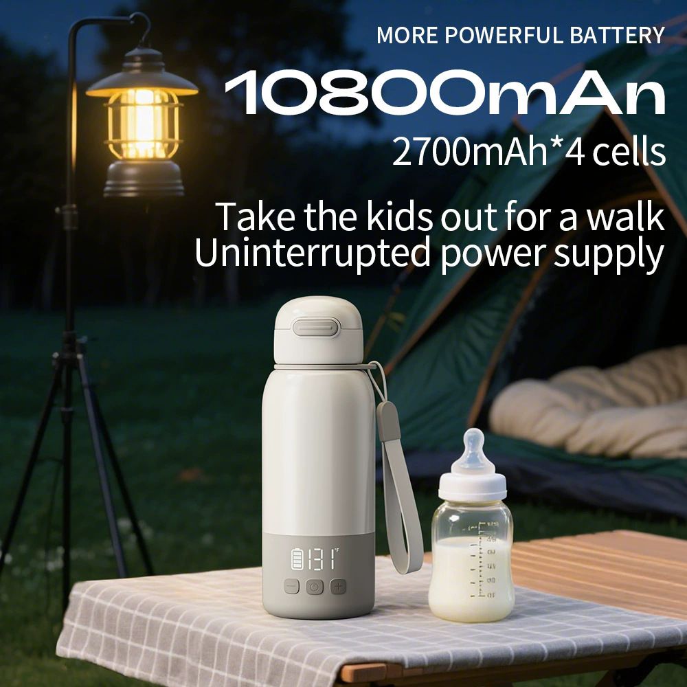 Green Portable Constant Temperature Electric Water Cup 450ml 100W Rechargeable Baby Formula Maker with 316 Stainless Steel โ image 2