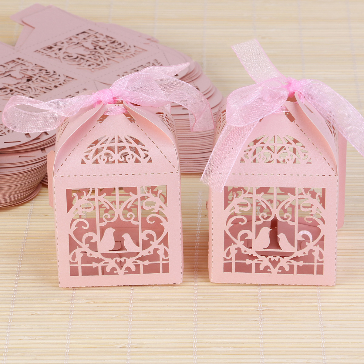 Pink Dove Bird Heart Baby Birth naming Ceremony Bomboniere Favor Lolly Gift Card Box - 10 Pack — image 6