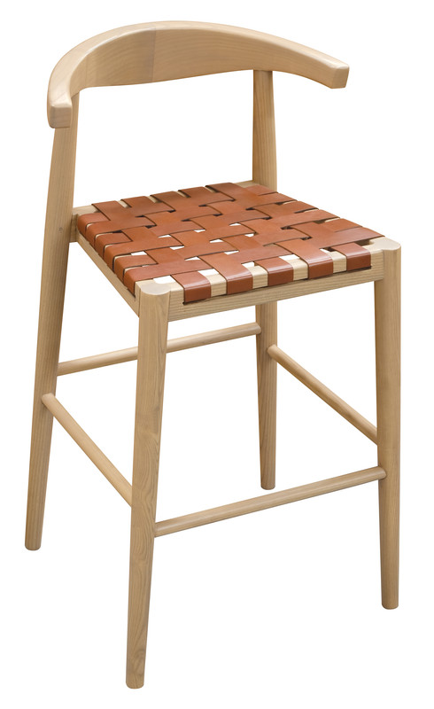Elliot Genuine Leather Barstool - Set of 2 (Natural) โ image 2