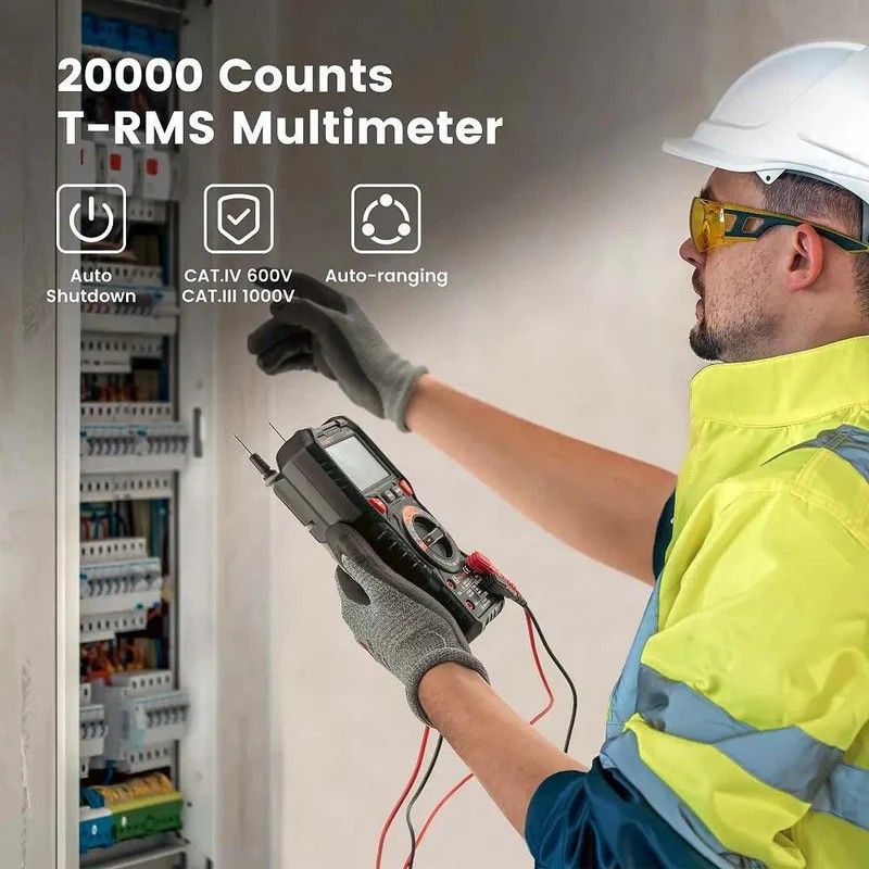 KAIWEETS HT118E Digital Multimeter TRMS 20000 Counts with Higher Resolution Auto-Ranging Voltmeter Accurately Measures Voltage Current Resistance Diodes — image 2