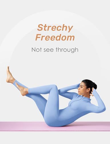 Long-Sleeve Zip-Up Bodysuit for Yoga, Workout, Casual Wear & Everyday Styling, M (Azure) — image 4