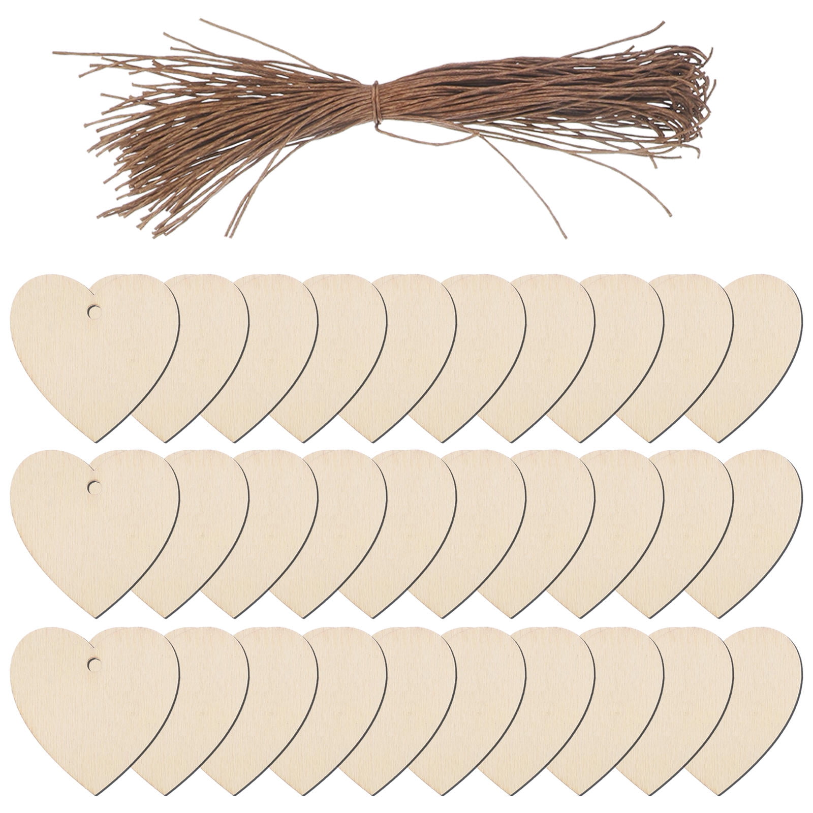 200Pcs Unfinished Wooden Heart Shapes for Crafts, Wood Embellishments and Decorations — image 4