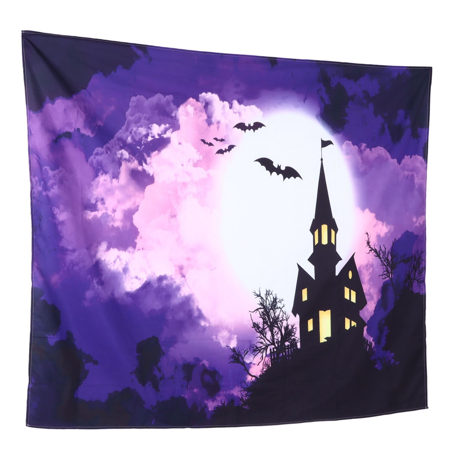 Halloween Castle Pattern Tapestry Wall Hanging Carpet Photography Background Home Party Decoration200 × 150cm / 78.7 × 59.1in — image 3