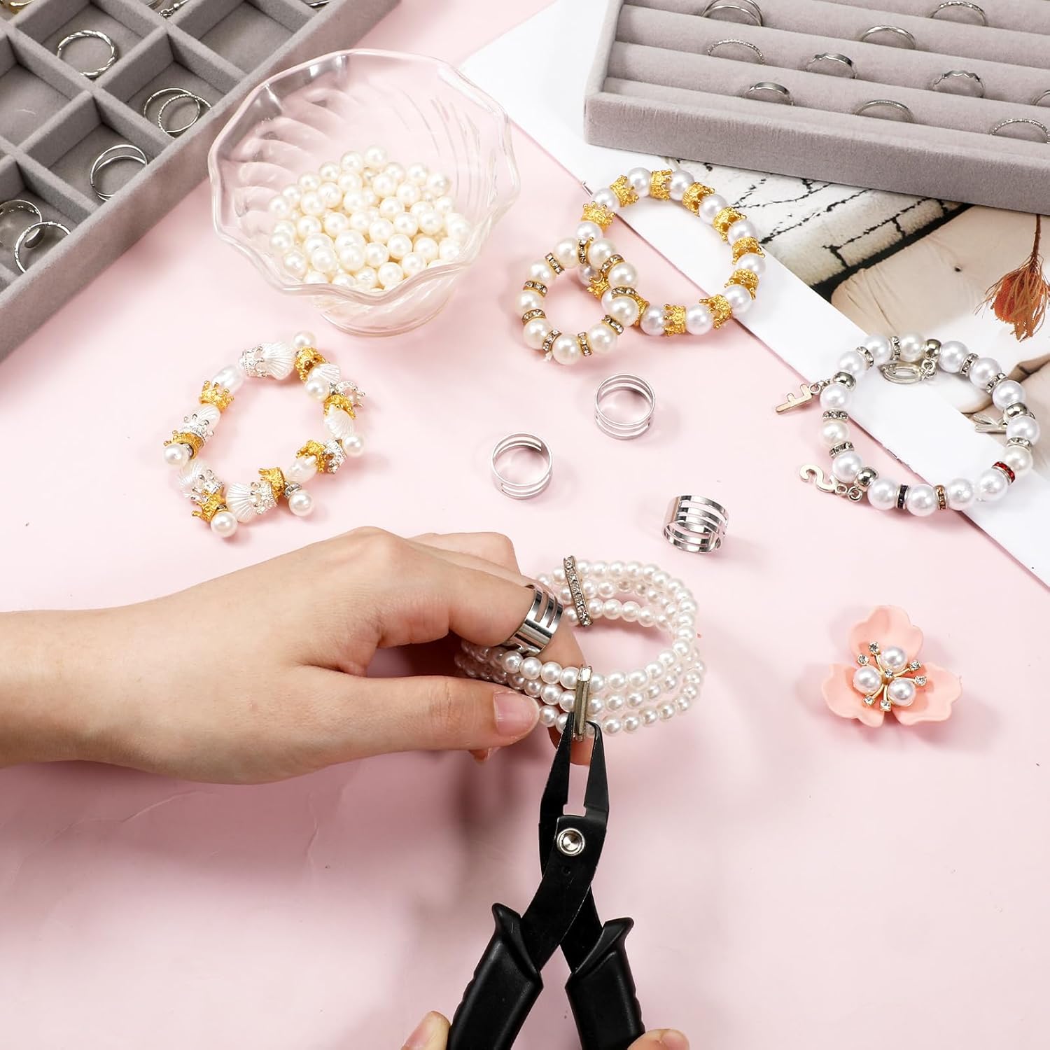 Jump Ring Pliers with Jump Ring Opener Finger Tools with Split Rings Plier, Rings Pliers & Jumps Tool for Jewelry Plier Tool, Stainless Steel Crimping Tools — image 4