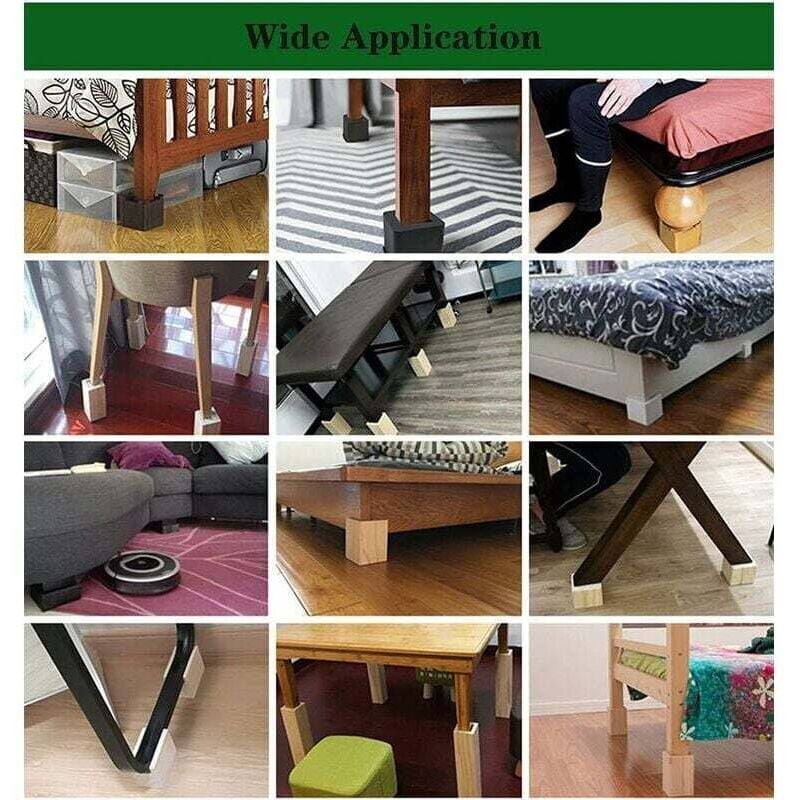 4-pack Furniture Risers Wooden Furniture Risers, Desk and Bed Risers Furniture Lifting Feet Legs up to for Desk Table Bed (Size: 5x5x5cm) โ image 2