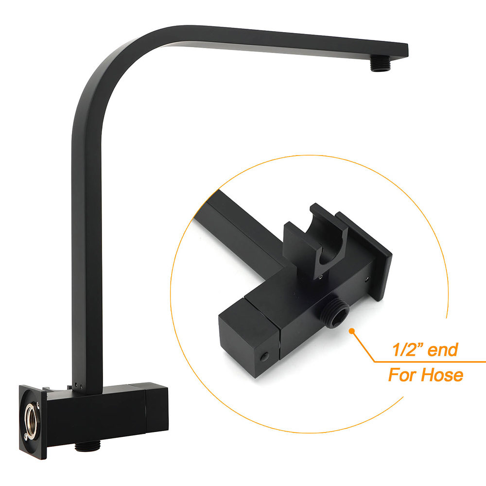 WELS Matt Black 10" Rain Shower Head 3 Mode Handheld Gooseneck Arm Diverter 2in1 Set โ image 5